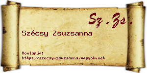 Szécsy Zsuzsanna névjegykártya