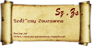 Szécsy Zsuzsanna névjegykártya