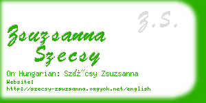 zsuzsanna szecsy business card